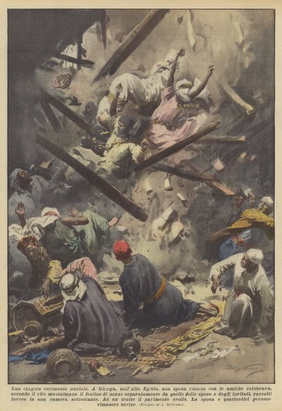 En tragisk bryllupsceremoni af Achille Beltrame