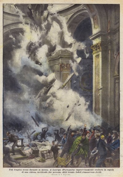En tragisk scene under messen af Achille Beltrame