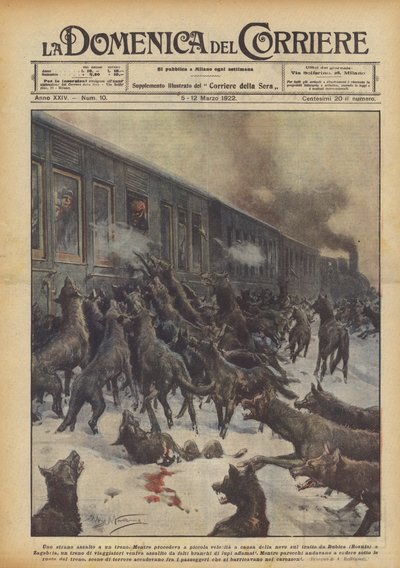 Et mærkeligt overfald på et tog af Achille Beltrame