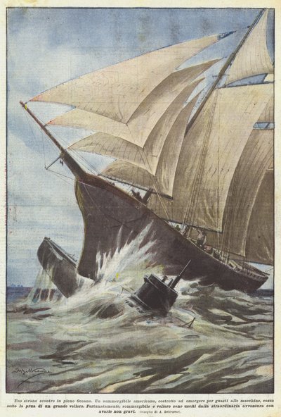 En mærkelig kollision midt i havet af Achille Beltrame