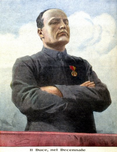 portræt af Benito Mussolini af Achille Beltrame i 1932 af Achille Beltrame