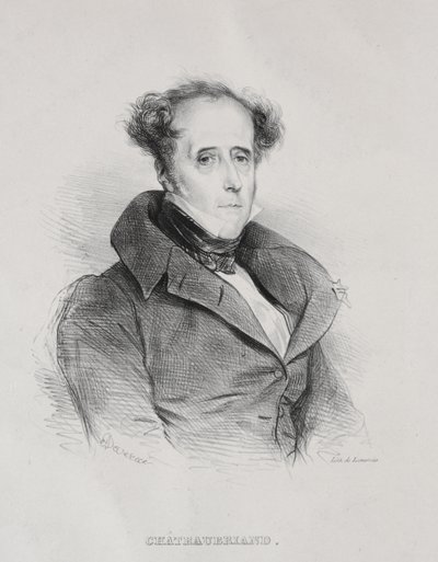 Francois René Auguste Victome de Chateaubriand af Achille Devéria