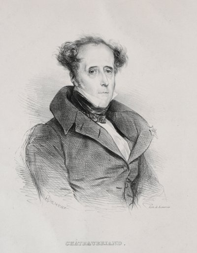 Francois Rene Auguste Victome de Chateaubriand. af Achille Devéria