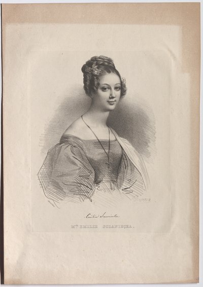 Melle. EMILIE SCZANIECKA. af Achille Devéria