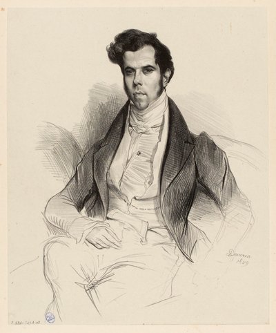 Portræt af Horace Say (1794–1860), økonom og parlamentsmedlem af Achille Devéria