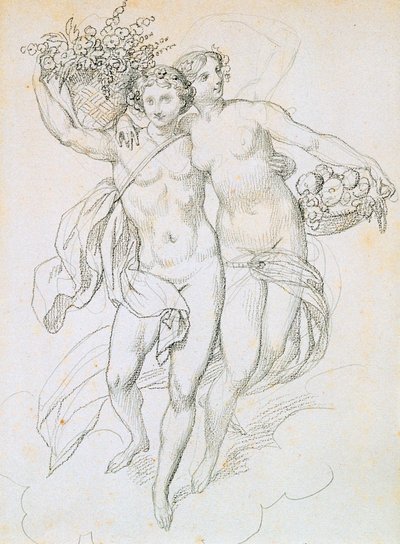 Psyke og Amor, c1820-1857 af Achille Devéria