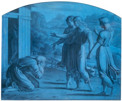 The Hospitalite of Abraham, c1820-1857 af Achille Devéria