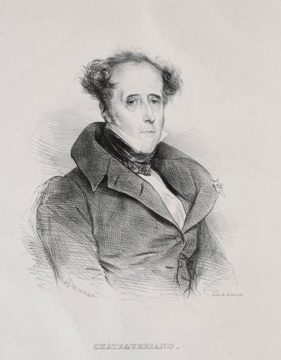 Francois René Auguste Victome de Chateaubriand af Achille Devéria