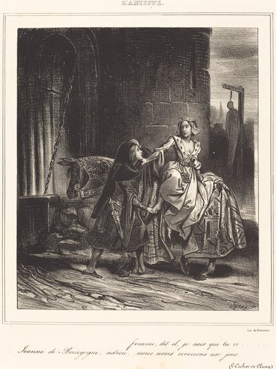 Jeanne af Bourgogne af Achille Devéria