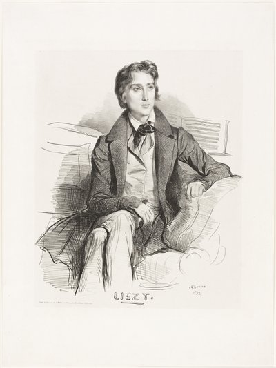 Portræt af Franz Liszt af Achille Devéria