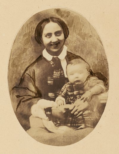 [Portræt af Marie Devéria med sin søn]. af Achille Devéria