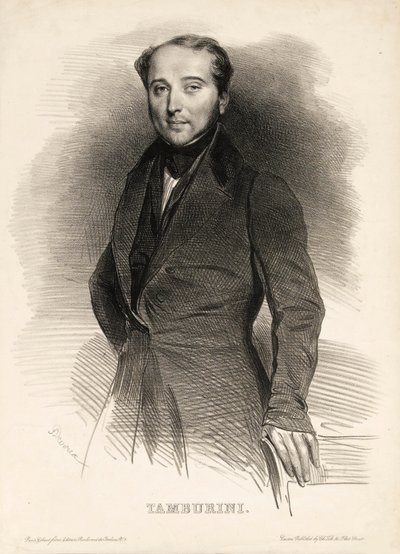 Portræt af operasangeren Antonio Tamburini 1800-1876, af Achille Devéria