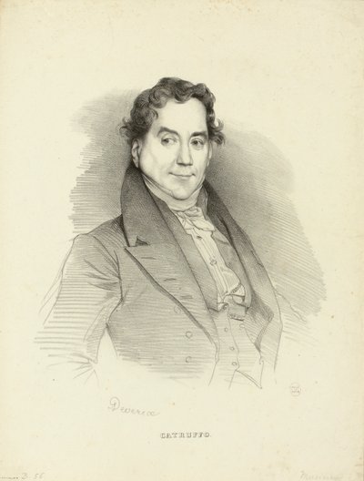 Portræt af sangeren og komponisten Gioseffo Catrufo 1771-1851, 1830. af Achille Devéria