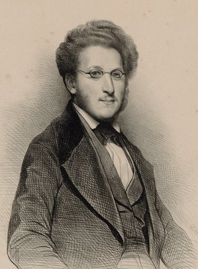 Portræt af violinisten og komponisten Heinrich Panofka 1807-1887, 1840. af Achille Devéria