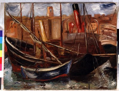 Både og både i den gamle havn i Marseille af Achille Emile Othon Friesz