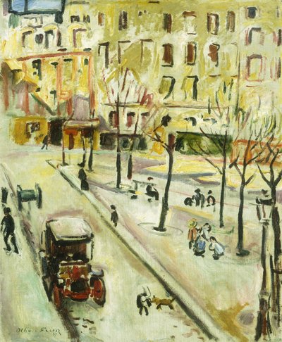 Paris Street Scene; Scene de rue, Paris af Achille Emile Othon Friesz