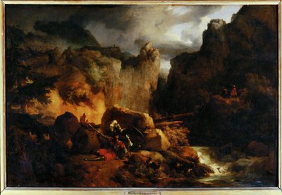 Paysage. Rolands død i 778 - Landskab. Rolands død i 778 ... af Achille Etna Michallon