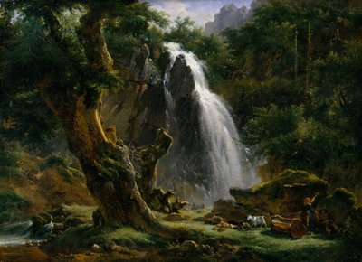 Vandfald ved Mont-Dore, 1818. af Achille Etna Michallon