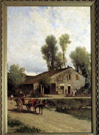 Giuseppe Verdis fødested i Roncole di Busseto af Achille Formis Befani