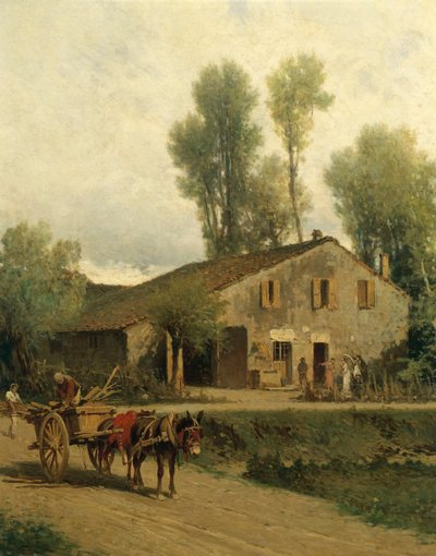 Huset hvor Giuseppe Verdi blev født (olie på lærred) af Achille Formis Befani