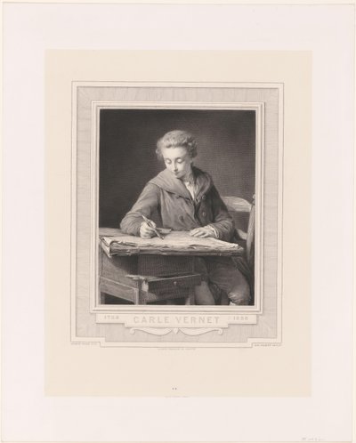 Portræt af Carle Vernet Carle Vernet (titel på objekt) af Achille Jacquet