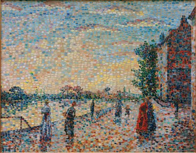 Promenaden ved floden af Achille Lauge