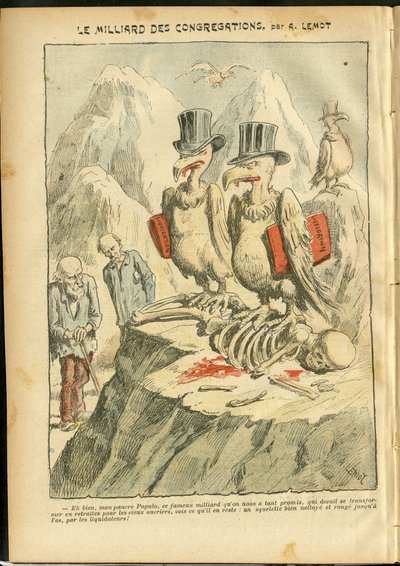 Illustration af Achille Lemot (1846-1909) i Le Pelerin, 07/10/06 - Milliarden menigheder - Religion Tro, katolsk katolicisme - Milliard menigheder - Grib af Achille Lemot