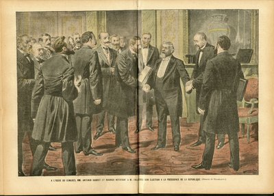 Illustration af Achille Lemot (1846-1909) i Le Pelerin, 28/01/06 - Valg, republikkens præsident - Fallieres Armand (1841-1931) af Achille Lemot
