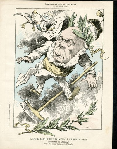 Le Triboulet, satirisk i sort/hvid af Achille Lemot