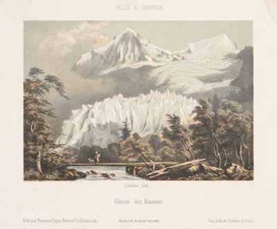 Zicht op de Mont Blanc fra de Col des Montets Udsigt over Mont Blanc fra Les Montets. Road to Martigny (titel på objekt) Herinnering i Chamonix-Mont-Blanc (serietitel) Museum of Mont-Blanc (serietitel på objekt) af Ad. Cuvillier