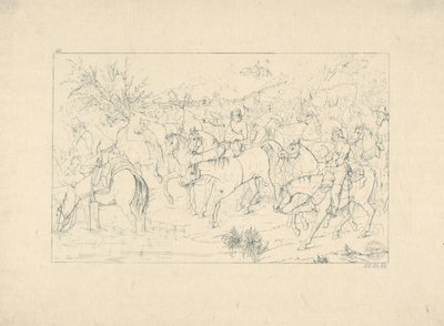 General Stuarts tilbagevenden fra Pennsylvania fra Confederate War Etchings, 1861-63. af Adalbert John Volck