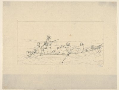 Marylanders krydser Potomac for at slutte sig til den sydlige hær fra Confederate War Etchin..., 1861-63. af Adalbert John Volck