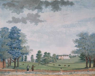 Det store hus og parken i Chawton, ca. 1780 af Adam Callander