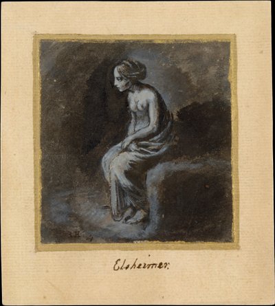Siddende ung kvinde, slutningen af det 16.-begyndelsen af det 17. århundrede. af Adam Elsheimer
