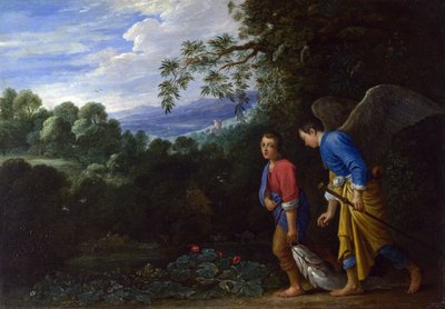 Tobias og ærkeenglen Rafael, ca. 1650 af Adam Elsheimer