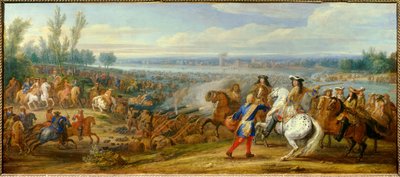 Holland War: "" passagen af Rhinen den 12/06/1672"" Hærene af kong Louis XIV (1638-1715) og Louis II af Bourbon, Prince of Conde (Bourbon-Conde) (Grand Conde) (1621- 1686) passerer Rhinen til Tolhuis. Maleri af Adam Frans van der Meulen (1632-1690) af Adam Frans van der Meulen
