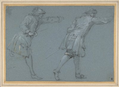 Studie af to soldaters sværdkamp, 1600-tallet. af Adam Frans van der Meulen