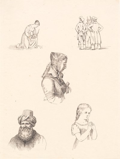 Prøveblad med figurstudier af Adam Müller