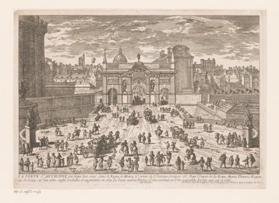 Udsigt over Porte Saint-Antoine La Porte St. Antoine (...) (titel på objekt) af Adam Perelle