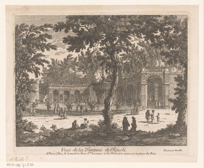 Udsigt over et springvand Vue de la Fontaine de Tivoli (titel på objekt) af Adam Perelle