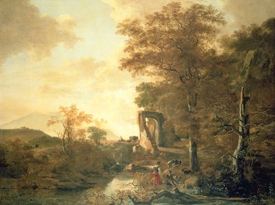 Landskab med buet port, ca. 1654 (olie på lærred) af Adam Pynacker