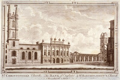 Bank of England, St Christopher-le-Stocks og St Bartholomew-by-the-Exchange, London, c1775 af Adam Smith
