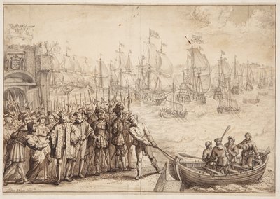 Christian II forlader København i 1523 af Adam Willaerts