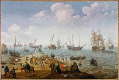 Fiskescene-maleri af Adam Willaerts (1577-1664) 1600-tallets privatsamling af Adam Willaerts