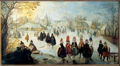 Les skaters Maleri af Adam Van Breen (1599-1665) 1600-tallet søn. 0,35x0,65 m af Adam van Breen