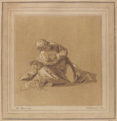 En krumbøjet apostel Sankt Peter, 1785. af Adam von Bartsch
