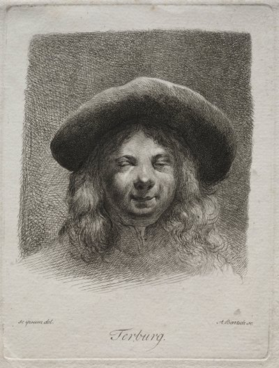 Portræt af Gerard Terborch. af Adam von Bartsch