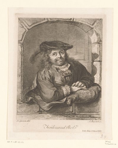 Portræt af Ferdinand Bol i et vindue af Adam von Bartsch