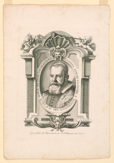 Portræt af Galileo Galilei (1562-1642) af Adamo Fioroni, active first half of 19th century