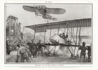 Næsten ulykke på Hendon Aerodrome, 1913. af Addison Thomas Millar